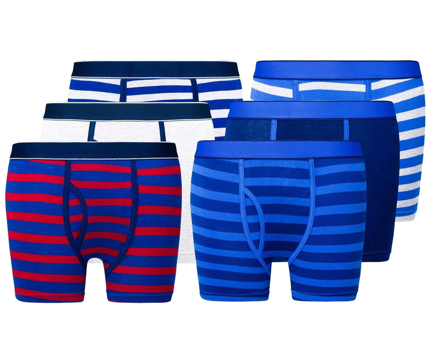 6 Pack Boys Cotton Stretch Trunks Boxer Shorts Comfortable Waistband Assorted Styles Breathable Underwear Sizes 5-13 Durable Moisture-Wicking by Sock Stack
