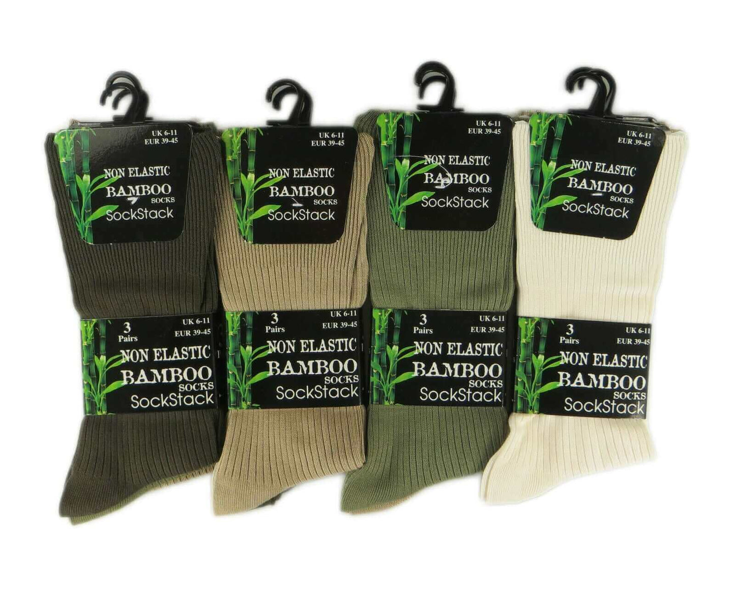 6 Pairs Men's Bamboo Socks Loose Top Soft Grip Anti Bacterial Moisture-Wicking Reinforced Heel and Toe Comfortable Durable UK 6-11 EUR 39-45 by Sock Stack