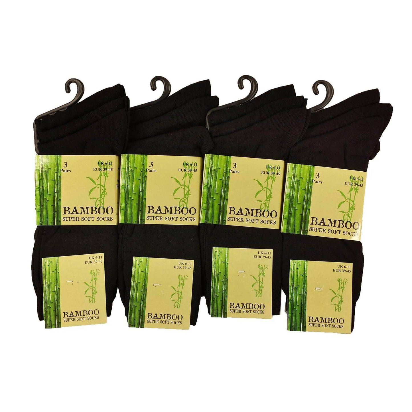 6 Pairs Men's Bamboo Socks Super Soft Anti Bacterial Moisture Wicking Breathable Comfort Reinforced Heel and Toe UK Sizes 6-11 Assorted Colours or Black by Sock Stack