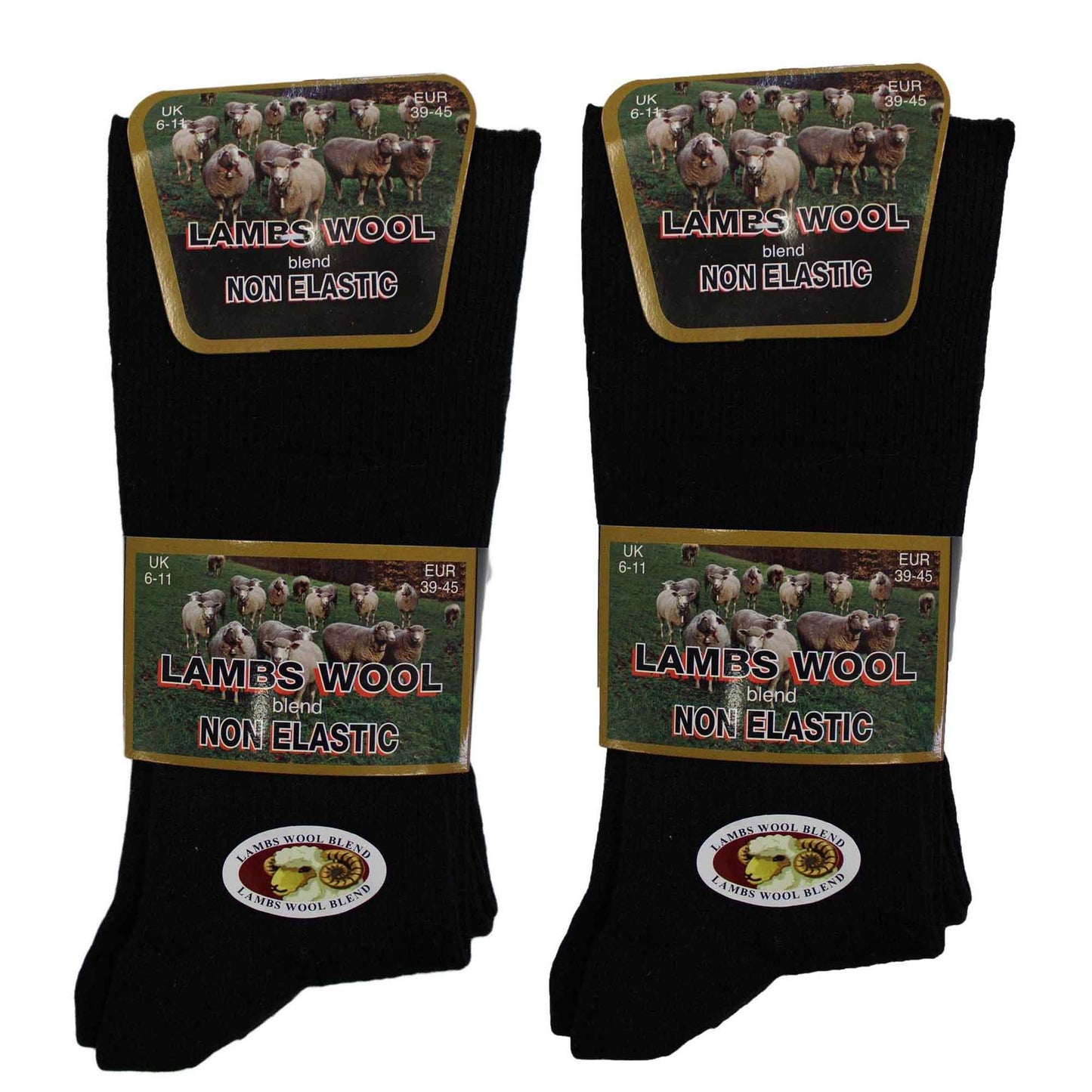 6 Pairs Men's Diabetic Wool Socks Non Elastic Loose Top Moisture Wicking Antibacterial Sustainable for Sensitive Skin by Sock Stack