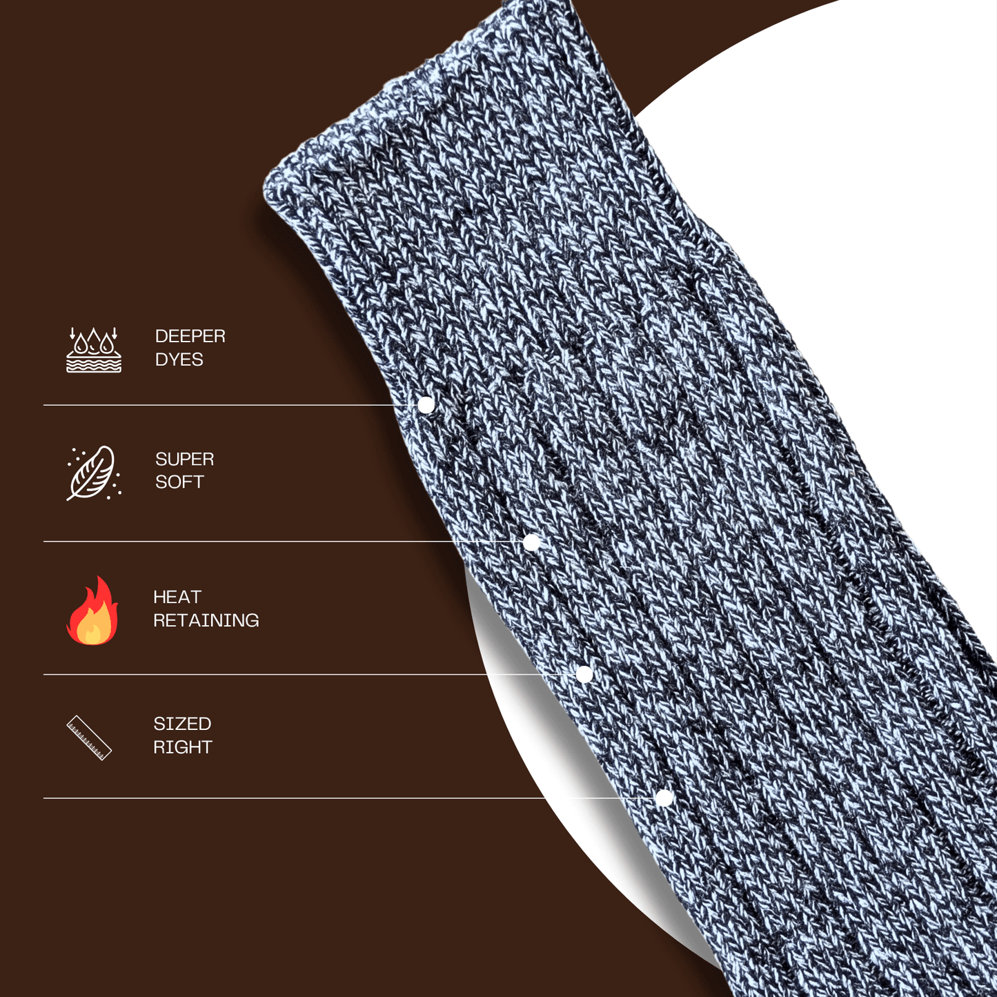 6 Pairs Men's Ultra Chunky Long Wool Thermal Socks for Outdoor Activities Warm Thick Insulated Winter Work Boots Sock UK Sizes 6-11 EU 39-45 Assorted Colours by Sock Stack