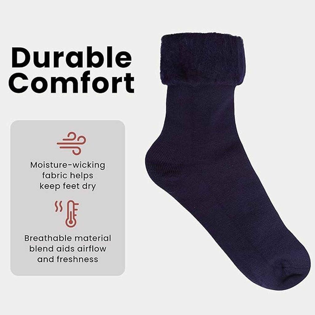 Sock Stack Men's Thermal Fluffy Bed Socks 6 Pairs Ultra Soft Insulated Warm Lounging And Sleeping UK Sizes 6 To 11 Cozy Plush Design