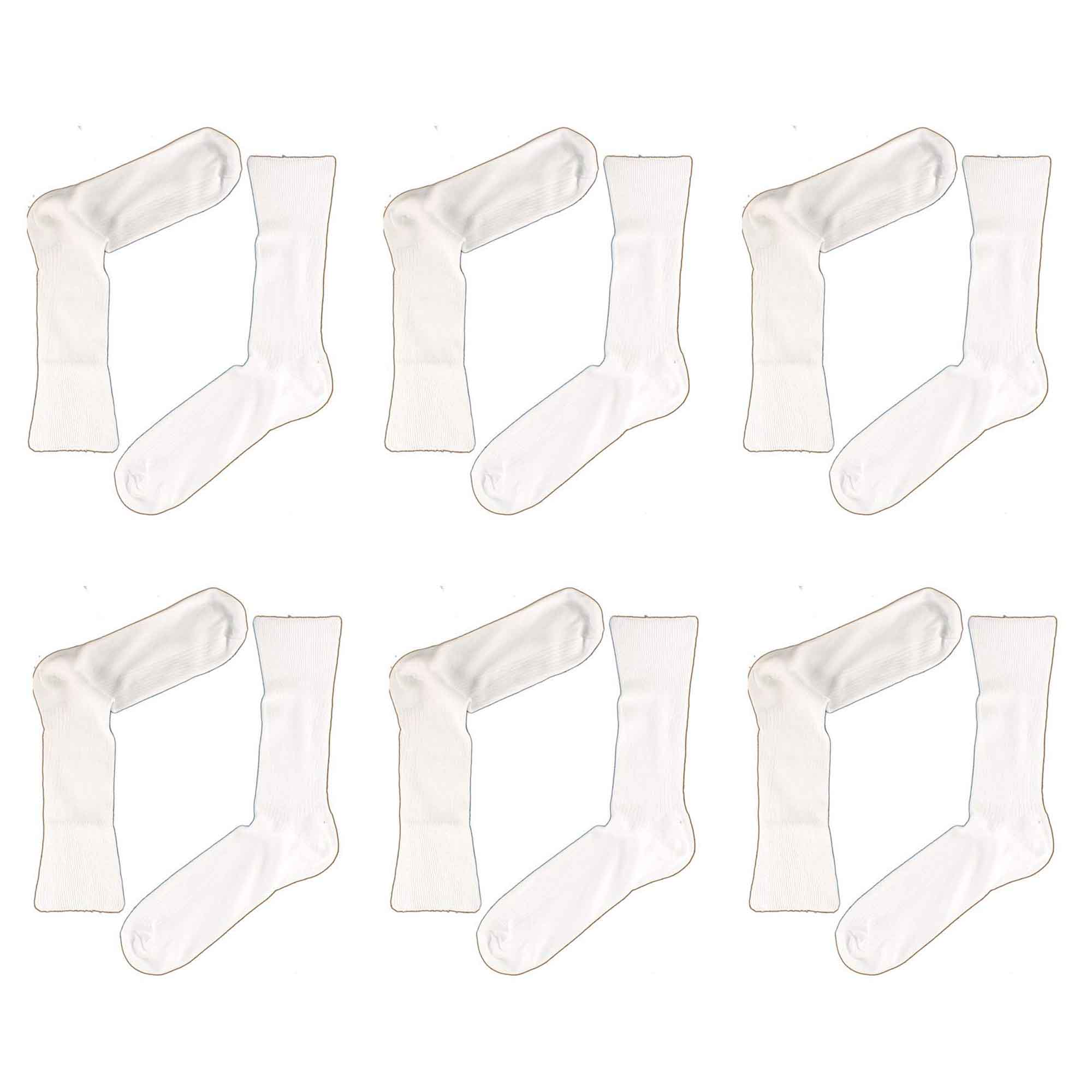 Sock Stack Mens 100% Cotton Loose Top Non Elastic Diabetic Friendly Socks 6 Pairs