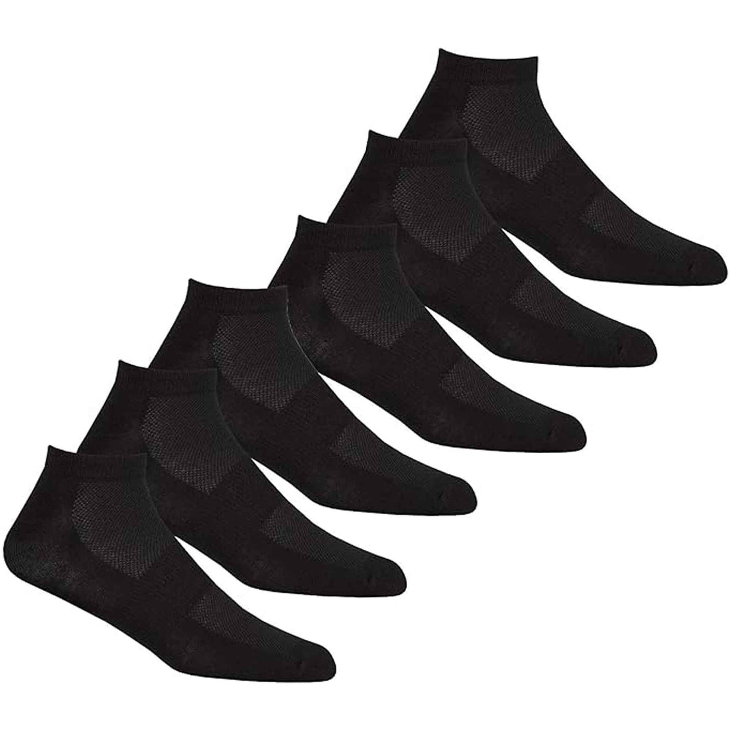 6 Pairs Mens Bamboo Sports Liner Socks Antibacterial Moisture Wicking Hypoallergenic for Gym Running Summer Sensitive Skin Black White Grey UK 6-11 by Sock Stack