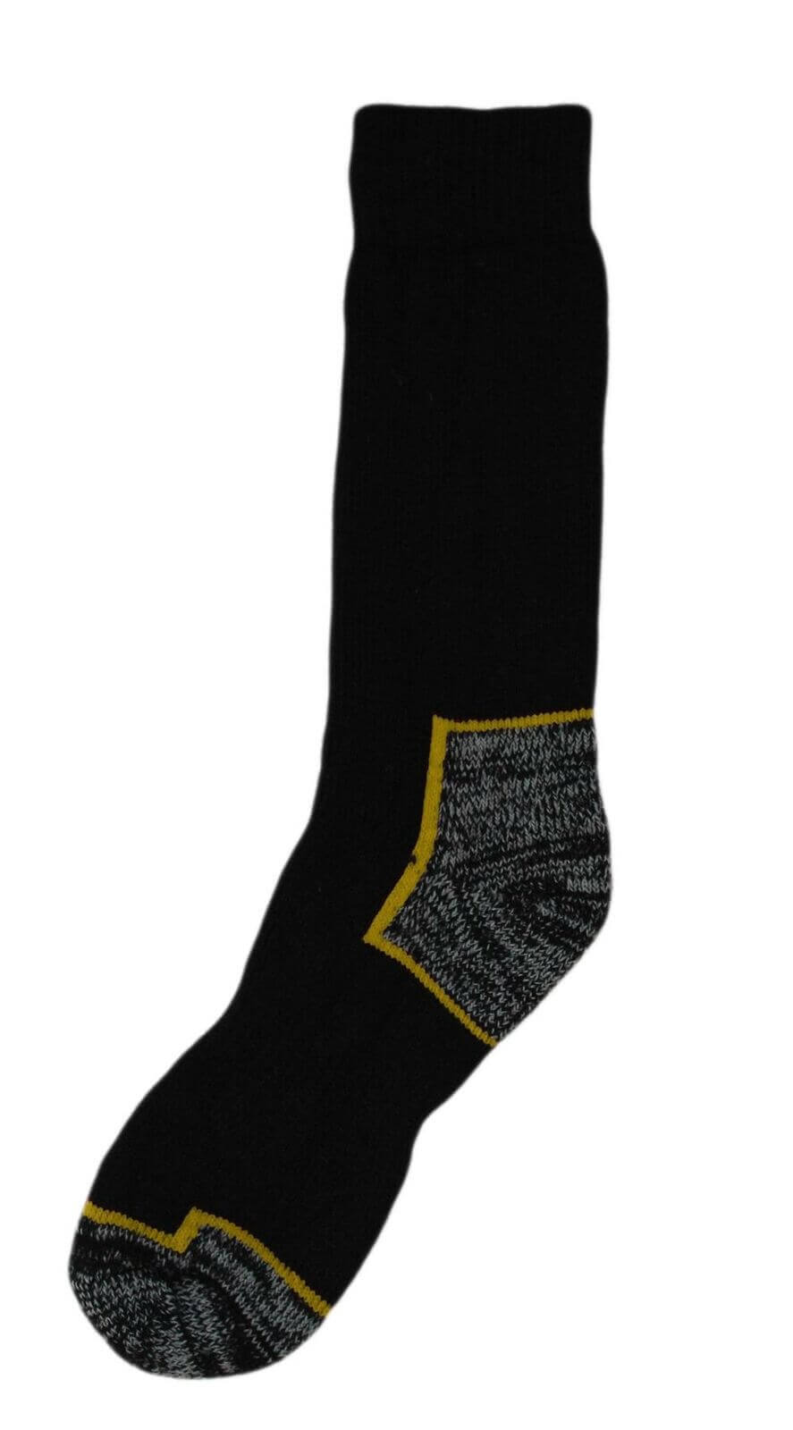 Sock Stack Men's Heavy Duty Steel Toe Boot Socks 6 Pairs Reinforced Heel And Toe