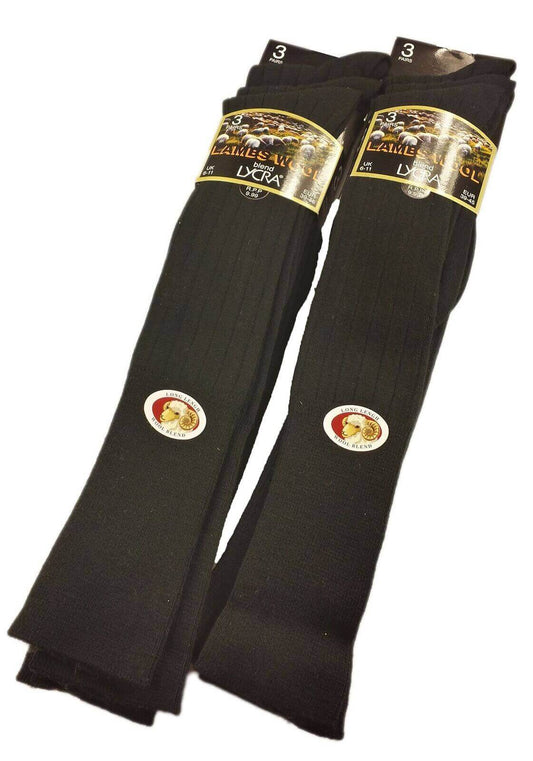 6 Pairs Mens Knee High Wool Hiking Riding Socks Cushioned Arch Support Durable Reinforced Toe Warm Breathable by Sock Stack