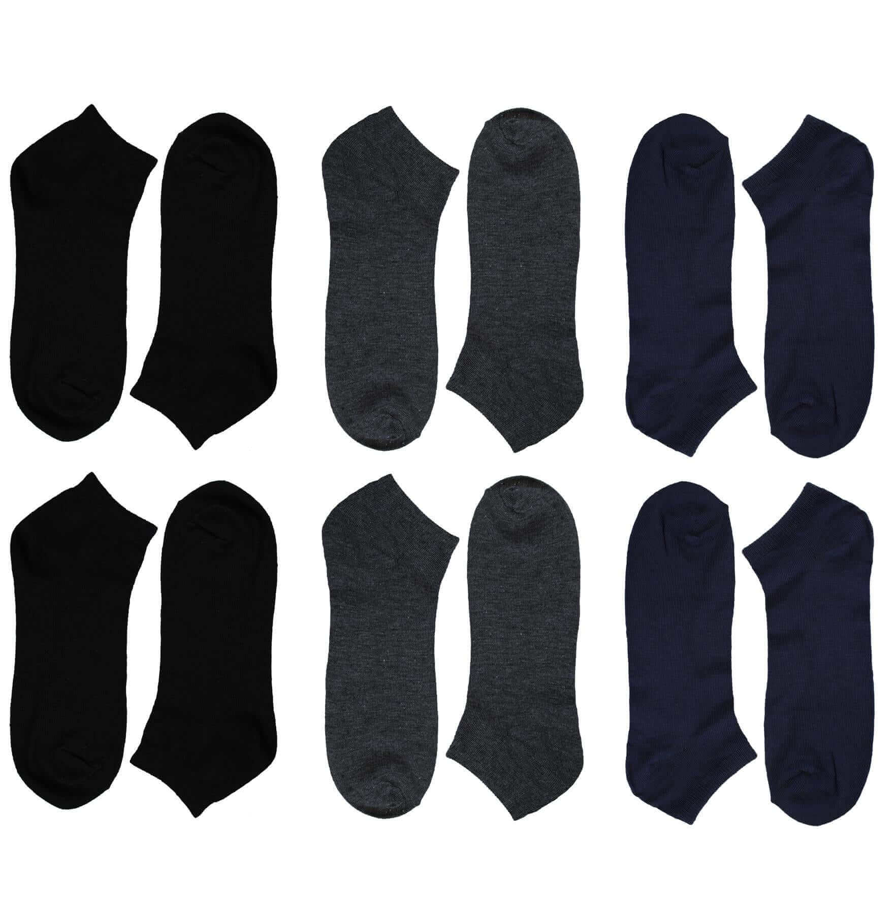 Sock Stack Men's Trainer Socks 6 Pairs Lightweight Cotton Blend Ankle With Arch Support