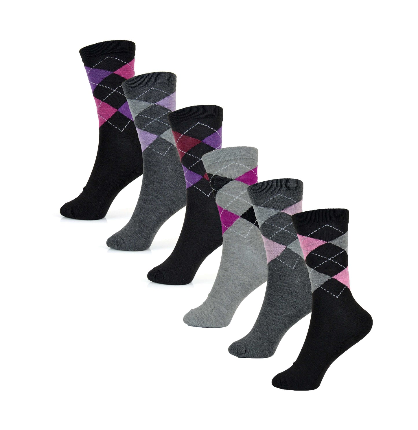 6 Pairs Women's Cotton Rich Socks Fun Designs Stripes Dots Leopard Fox Dog Cat Prints UK 4-7 Breathable Durable by Sock Stack