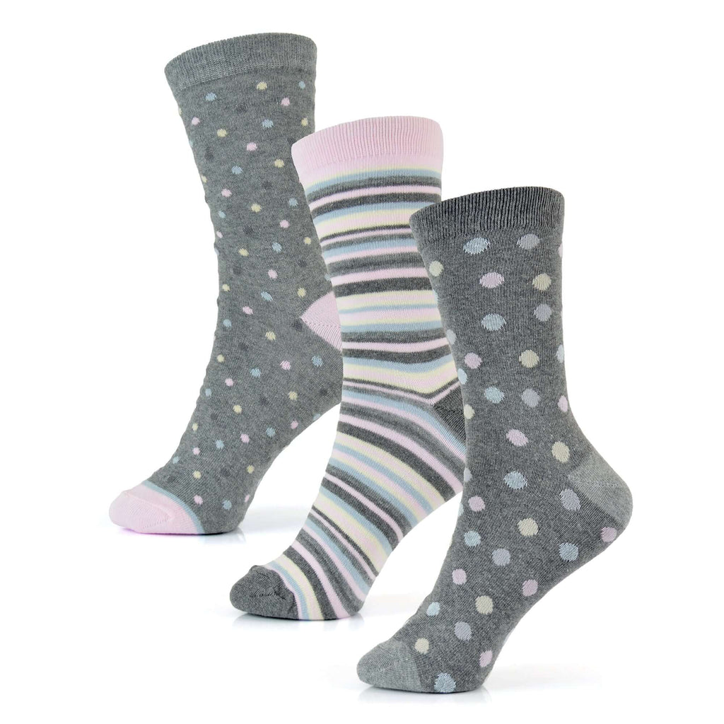 Sock Stack Womens Cotton Rich Socks 6 Pairs UK Size 4 To 7 Breathable Durable With Stripes Dots Leopard Fox Dog Cat Prints