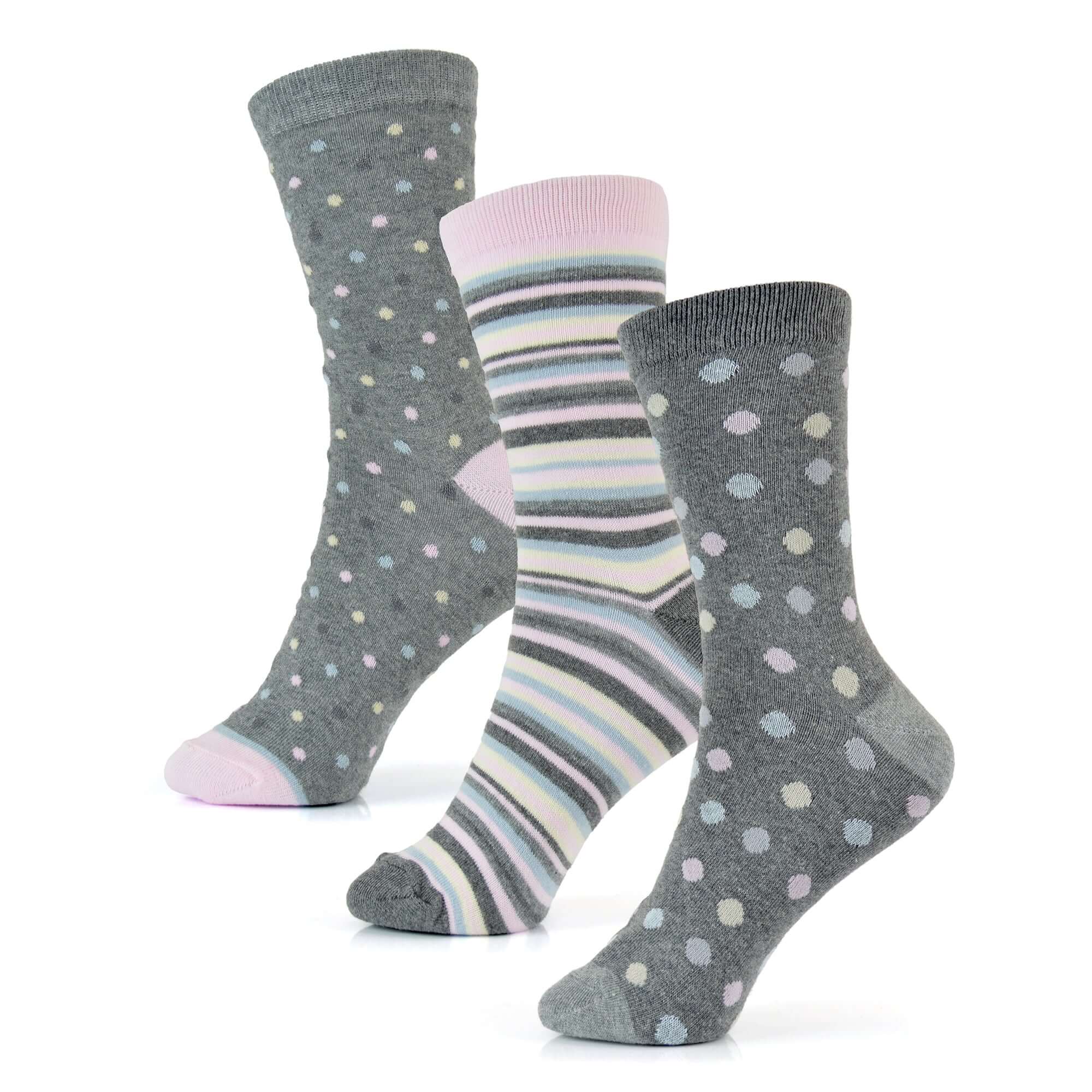 Sock Stack Womens Cotton Rich Socks 6 Pairs UK Size 4 To 7 Breathable Durable With Stripes Dots Leopard Fox Dog Cat Prints