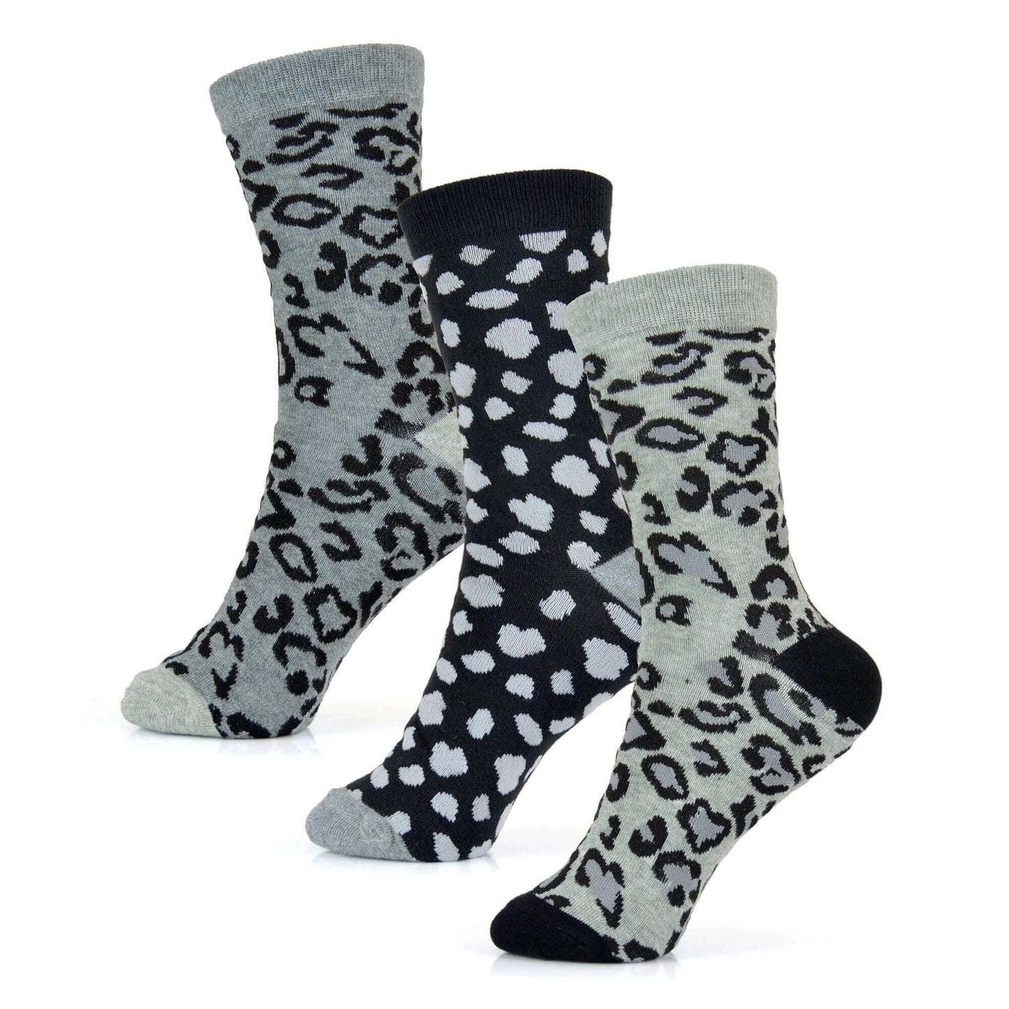 6 Pairs Women's Cotton Rich Socks Fun Designs Stripes Dots Leopard Fox Dog Cat Prints UK 4-7 Breathable Durable by Sock Stack