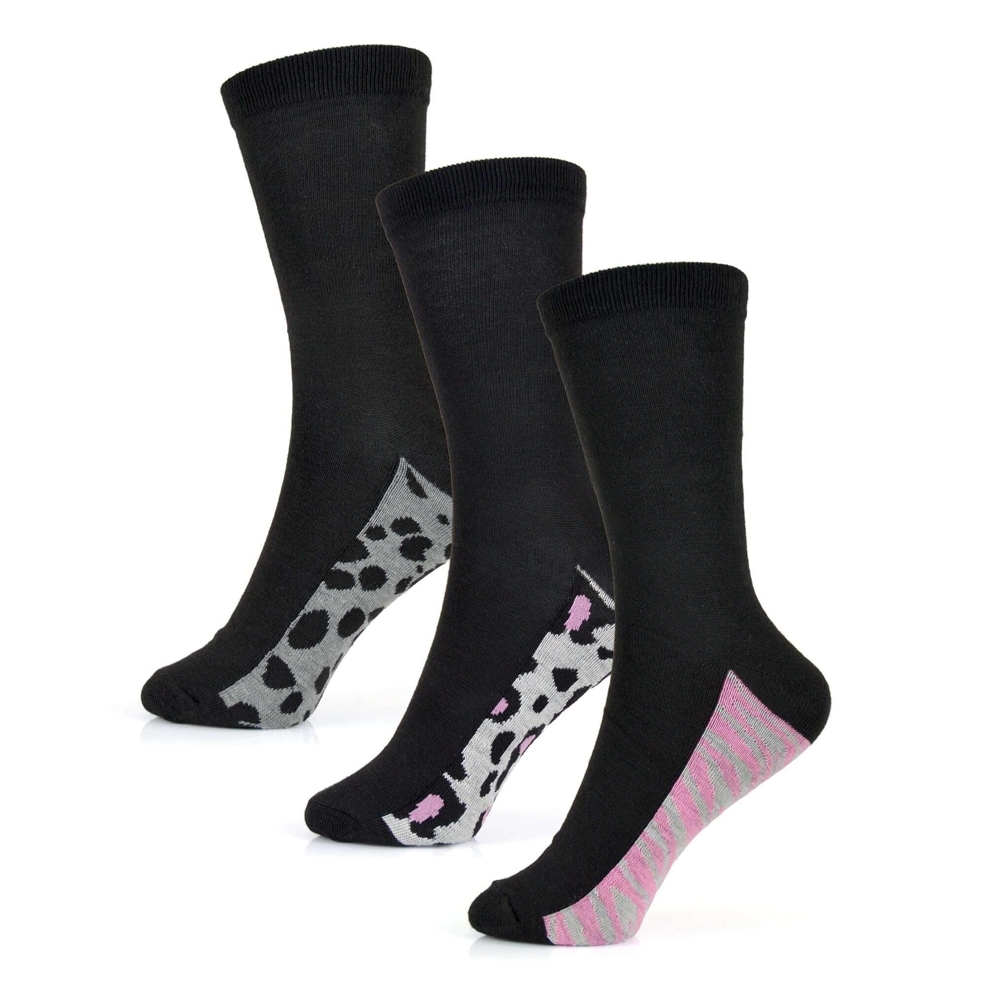 Sock Stack Womens Cotton Rich Socks 6 Pairs UK Size 4 To 7 Breathable Durable With Stripes Dots Leopard Fox Dog Cat Prints