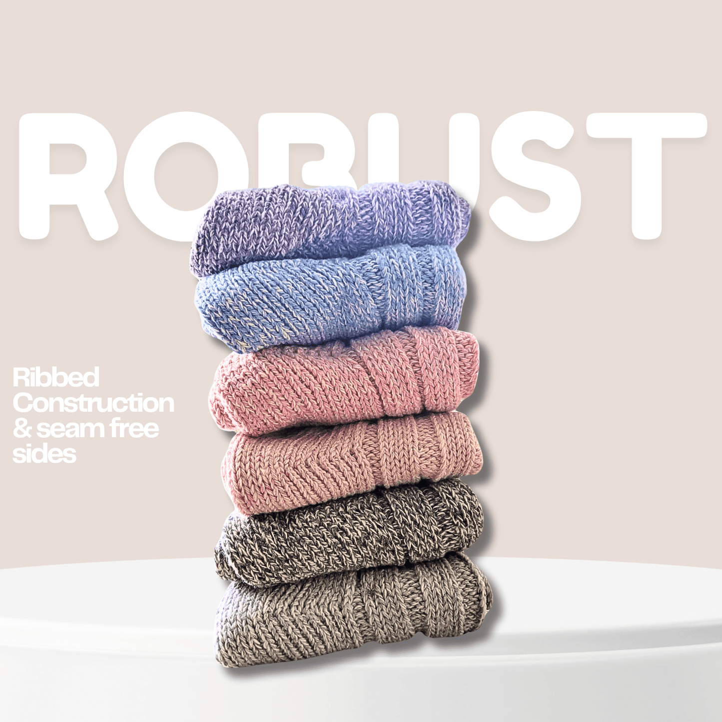 6 Pairs Women's Ultra Chunky Wool Thermal Socks for Outdoor Activities Warm Thick Insulated Winter Work Boots Sock Size UK 4-7 EU 37-40 Assorted Colours by Sock Stack