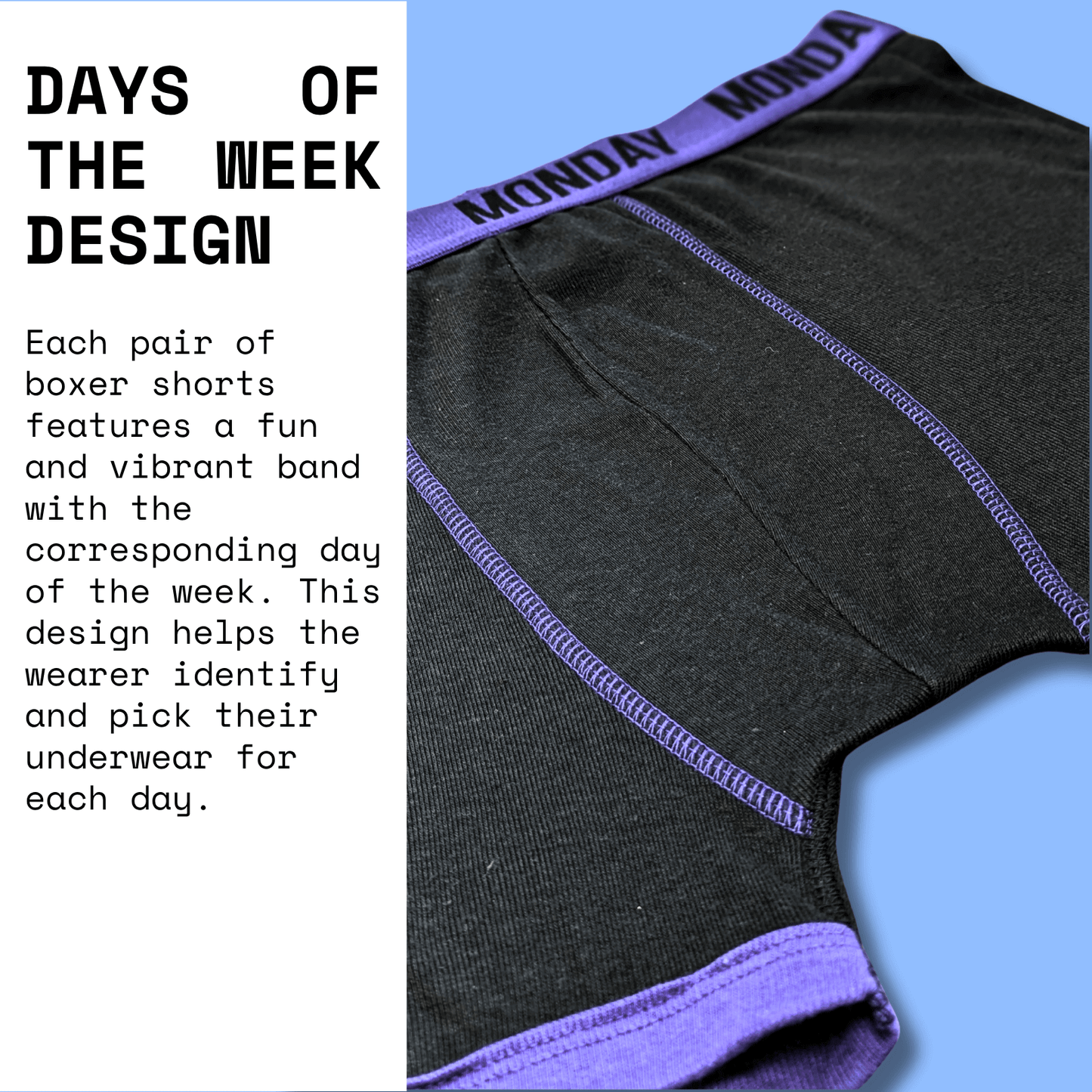 7 Pack Days Of The Week Comfort Fit Boxer Shorts Menswear Activewear Classic Breathable with Premium Cotton Blend and Colourful Assorted Waistband Stretchable Durable Everyday Wear Sizes Small to XLarge by Sock Stack