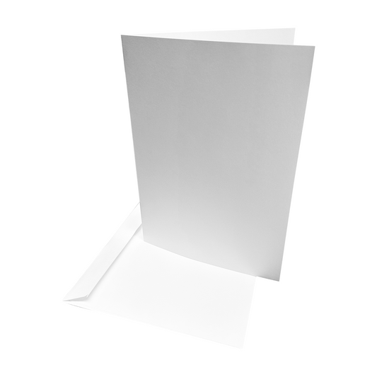 A4 Card Blanks with Envelopes | 10 Pack | 300gsm White Card | A3 Folded to A4 | Pre-Folded & Creased | Stella Weds.