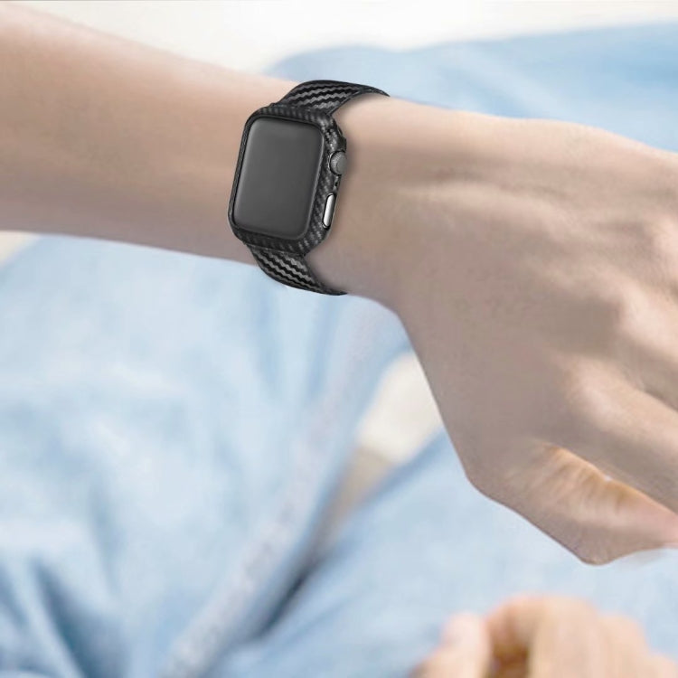 Echtleder-Kohlefaserarmband + Rahmen für Apple Watch Series 4 40mm, Apple Watch Series 4 40mm