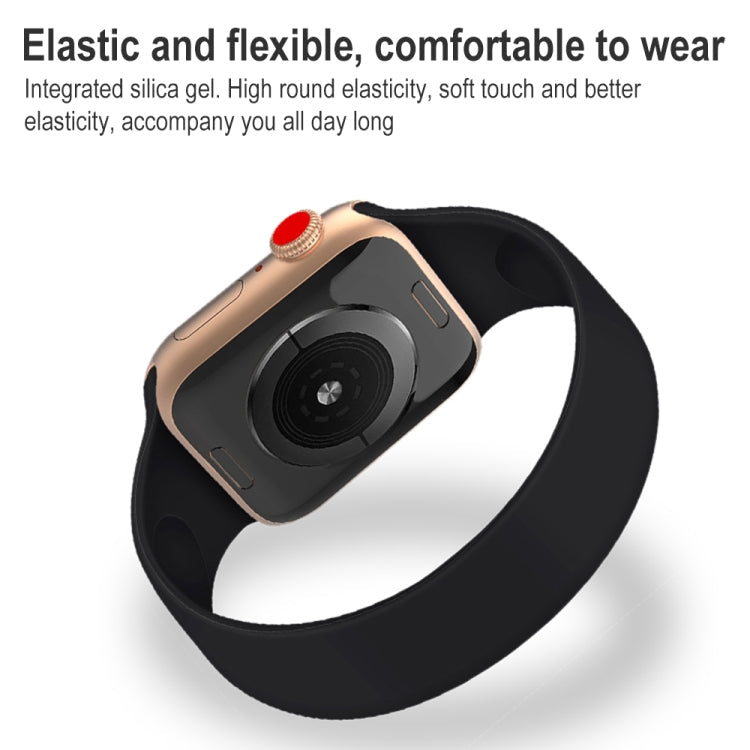 For Apple Watch Ultra 49mm&Watch Ultra 2 49mm / Series 10 46mm / 9&8&7 45mm / SE 3&SE 2&6&SE&5&4 44mm / 3&2&1 42mm Solid Color Elastic Silicone Watch Band, Size:L 156mm