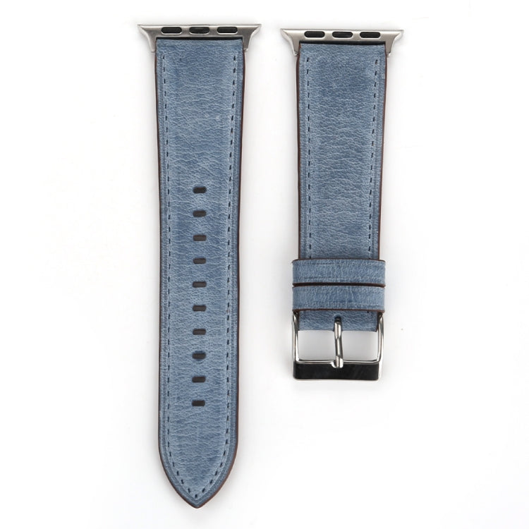 For Apple Watch Series 10 42mm / 9&8&7 41mm / SE 3&SE 2&6&SE&5&4 40mm / 3&2&1 38mm Fresh Style Genuine Leather Watch Band, 38mm