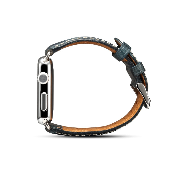 Denior Oil Wax Retro Watch Leather Watch Band for Apple Watch Series 7 45mm / 6 & SE & 5 & 4 44mm / 3 & 2 & 1 42mm