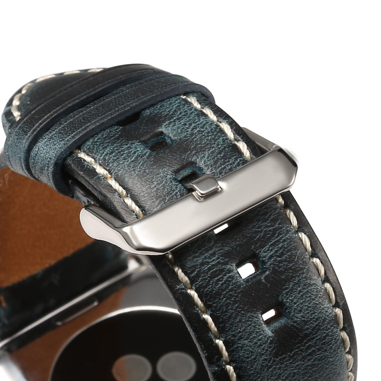 Denior Oil Wax Retro Watch Leather Watch Band for Apple Watch Series 7 45mm / 6 & SE & 5 & 4 44mm / 3 & 2 & 1 42mm