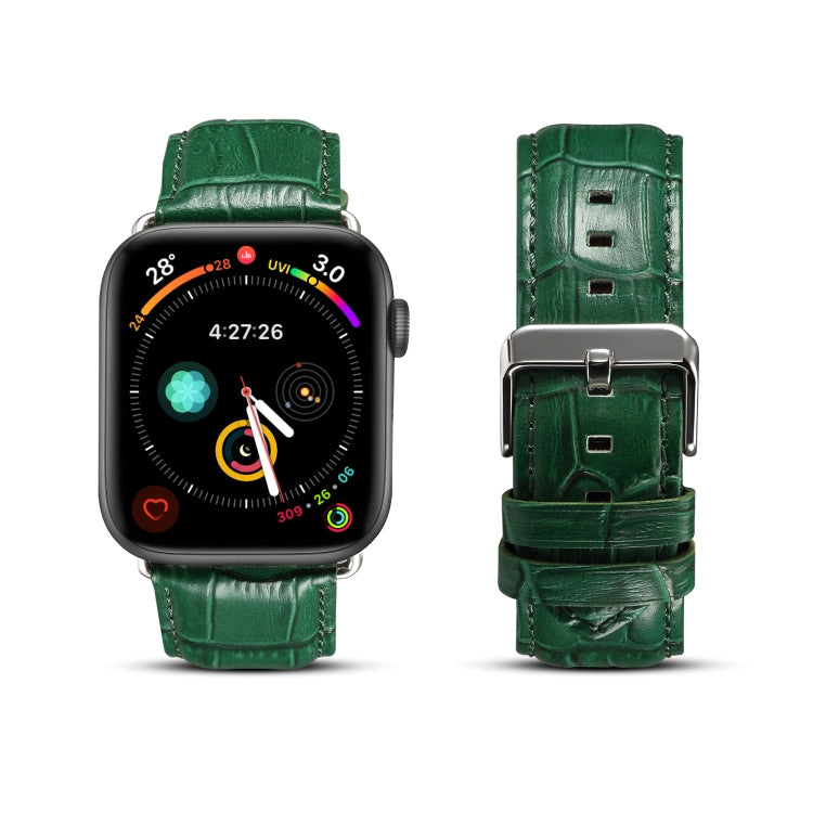 Denior Crocodile Grain Watch Cowhide Leather Watch Band for Apple Watch Ultra 49mm&Watch Ultra 2 49mm / Series 10 46mm / 9&8&7 45mm / SE 3&SE 2&6&SE&5&4 44mm / 3&2&1 42mm
