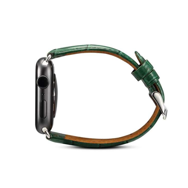 Denior Crocodile Grain Watch Cowhide Leather Watch Band for Apple Watch Ultra 49mm&Watch Ultra 2 49mm / Series 10 46mm / 9&8&7 45mm / SE 3&SE 2&6&SE&5&4 44mm / 3&2&1 42mm