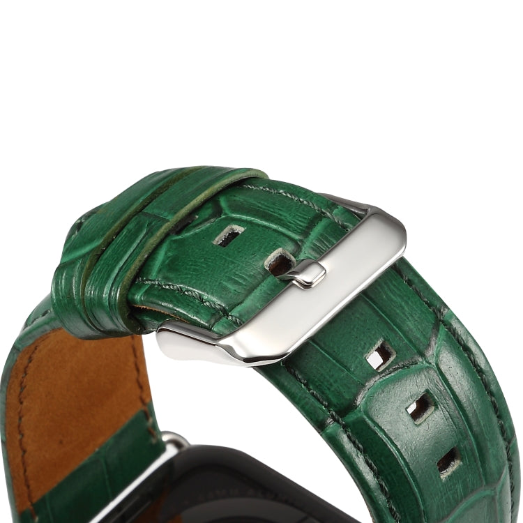 Denior Crocodile Grain Watch Cowhide Leather Watch Band for Apple Watch Ultra 49mm&Watch Ultra 2 49mm / Series 10 46mm / 9&8&7 45mm / SE 3&SE 2&6&SE&5&4 44mm / 3&2&1 42mm