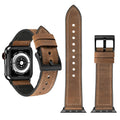 Crazy Horse Texture TPU + Stainless Steel Watch Band for Apple Watch Series 7 45mm / 6 & SE & 5 & 4 44mm / 3 & 2 & 1 42mm, 44mm