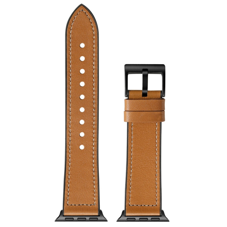 Solid Color TPU + Stainless Steel Watch Band for Apple Watch Series 7 45mm / 6 & SE & 5 & 4 44mm / 3 & 2 & 1 42mm, 44mm