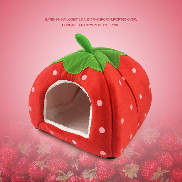 Strawberry Shaped Foldable Short Plush Pet House Nest, Size: L, Pink, Size L, Blue, Size L, Purple, Size L, Dark Blue, Size L, Red, Size L
