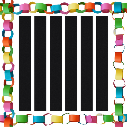 Black Paper Chain Card Strips. 5 Meter / 16 Feet Long. Wedding Party Decor