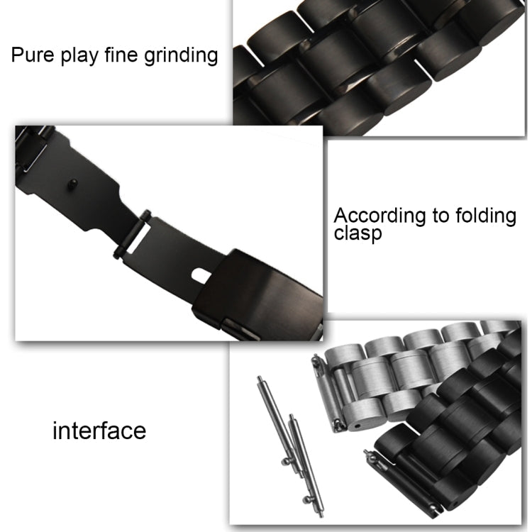 Edelstahl-Uhrenarmband mit Schmetterlingsschließe und 3 Gliedern für Fitbit Blaze Smartwatch