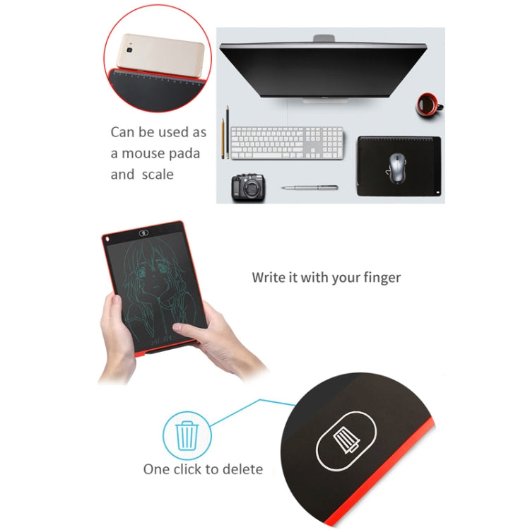 Portable 12 inch LCD Writing Tablet Drawing Graffiti Electronic Handwriting Pad Message Graphics Board Draft Paper with Writing Pen, 12 inch White, 12 inch Black, 12 inch Green, 12 inch Blue, 12 inch Red