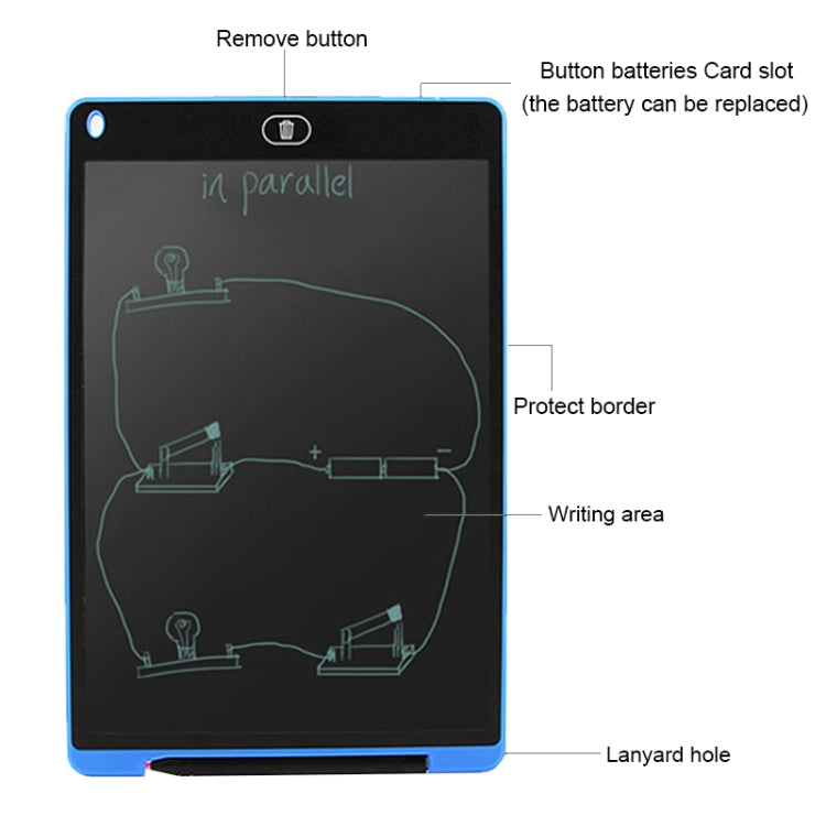 Portable 12 inch LCD Writing Tablet Drawing Graffiti Electronic Handwriting Pad Message Graphics Board Draft Paper with Writing Pen, 12 inch White, 12 inch Black, 12 inch Green, 12 inch Blue, 12 inch Red