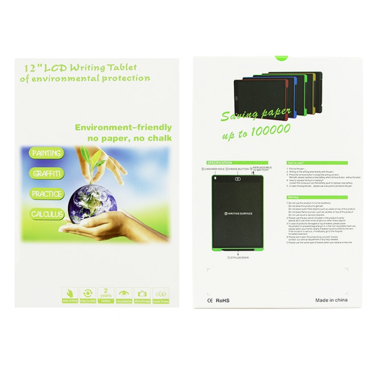 Portable 12 inch LCD Writing Tablet Drawing Graffiti Electronic Handwriting Pad Message Graphics Board Draft Paper with Writing Pen, 12 inch White, 12 inch Black, 12 inch Green, 12 inch Blue, 12 inch Red