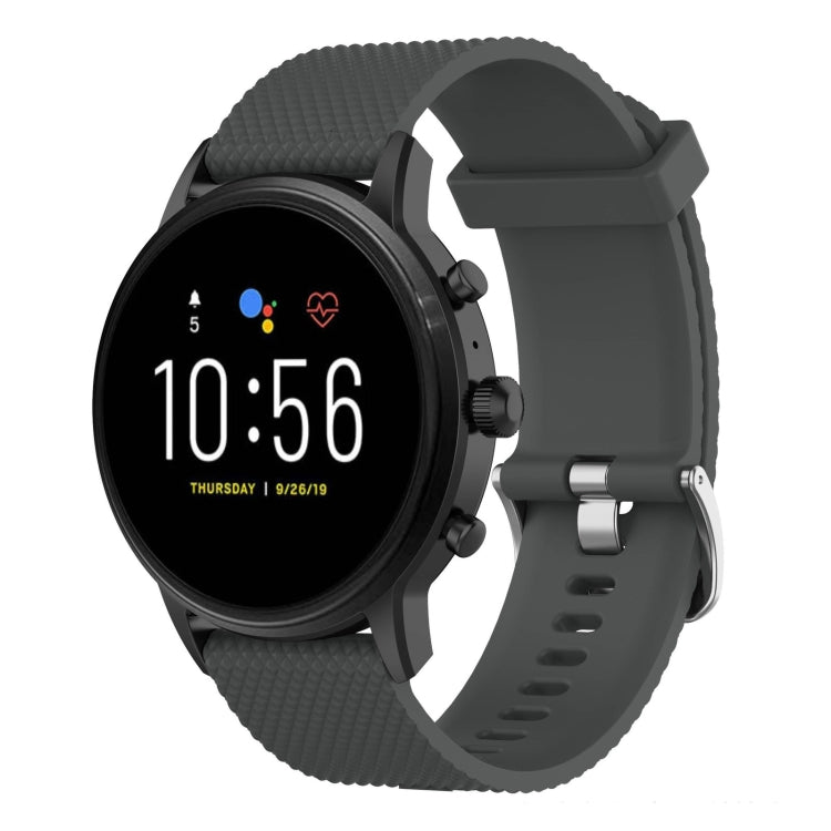 22mm Texture Silicone Wrist Strap Watch Band for Fossil Gen 5 Carlyle, Gen 5 Julianna, Gen 5 Garrett, Gen 5 Carlyle HR