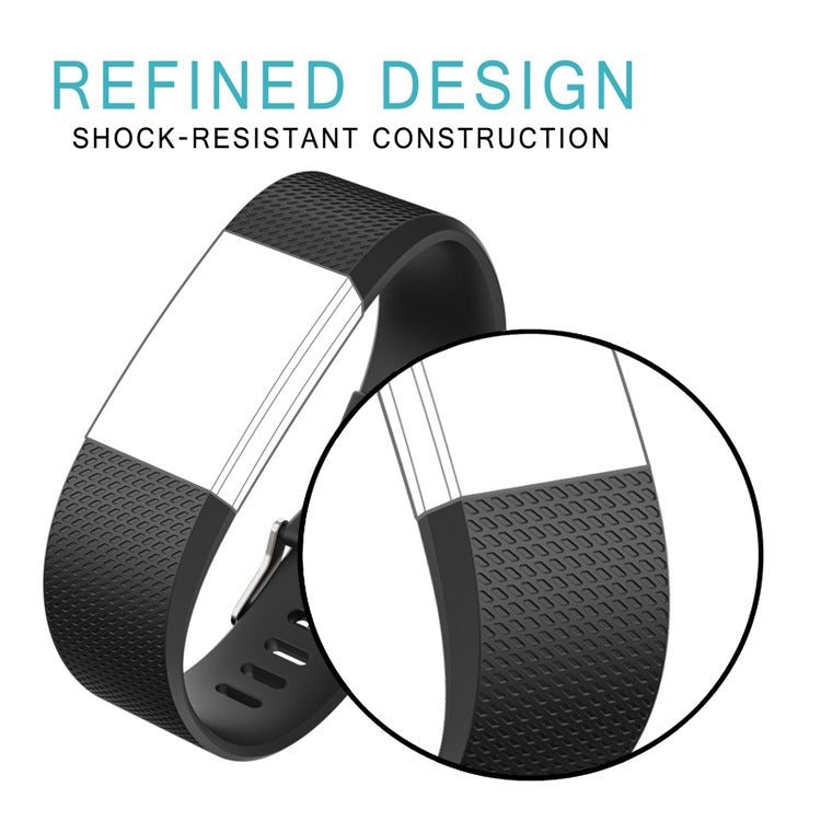 Square Pattern Adjustable Sport Watch Band for FITBIT Charge 2, Size: L, 12.5x8.5cm, L, Black, L, Light Pink, L, Coffee, L, Light Purple, L, Champagne Gold, L, Mint Green, L, Coral Red, L, Navy Blue, L, Dark Purple, L, Purple, L, Orange, L, Cyan, L, Pi...