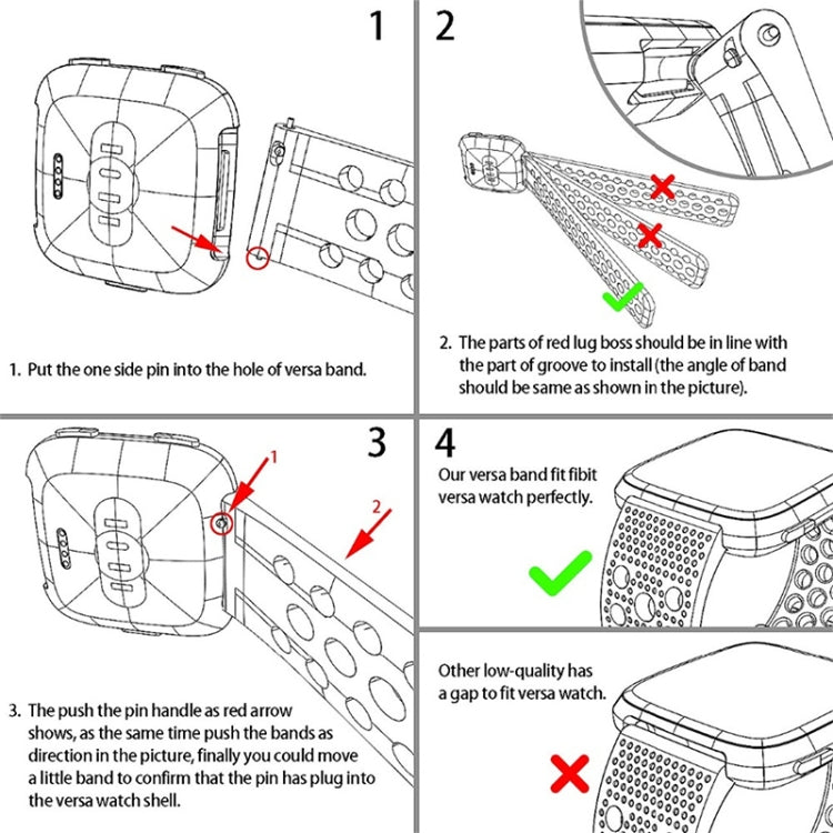 Smart Watch Venting Circle Hole Watch Band for Fitbit Versa