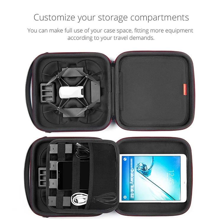 PGYTECH Tragbare PU-Nylon-EVA-Aufbewahrungstasche für DJI TELLO (Schwarz)