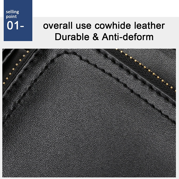 6028 Multifunctional Fashion Top-grain Leather Messenger Bag Casual Men Shoulder Bag