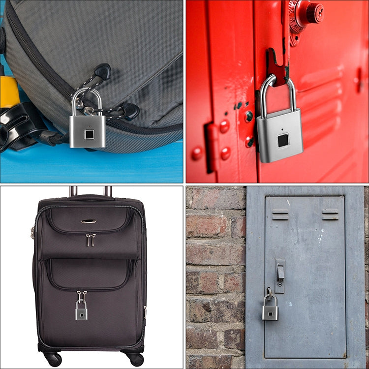 Stainless Steel Automatic Intelligent Fingerprint Padlock Electronic Lock, 10 Fingerprint Edition