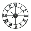 40 cm Retro Wohnzimmer Eisen Runde Römische Ziffern Stumme Dekorative Wanduhr, 40 cm