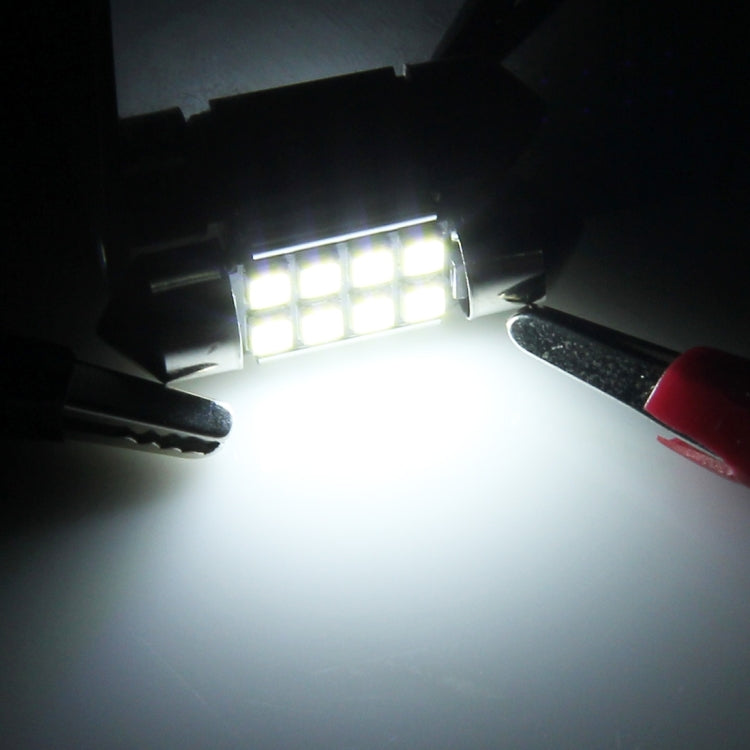2 PCS 31mm Festoon 3W 300LM White Light 8 LED 3528 SMD Canbus Error-Free Car Reading Lamps,  DC 12, 31mm