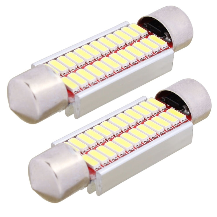 2 PCS 41mm 2W 240LM White Light 24 LED SMD 4014 Error Free License Plate Lights Car Light Bulb, 41mm