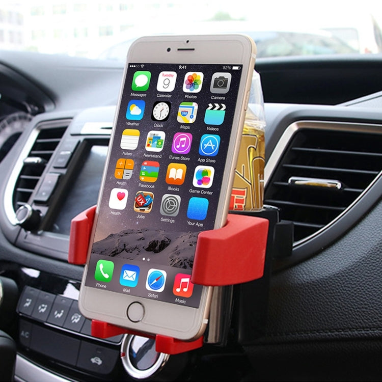SHUNWEI SD-1027 Car Auto Multi-functional ABS Air Vent Drink Holder Bottle Cup Holder Phone Holder Mobile Mount, SD-1027(Red)