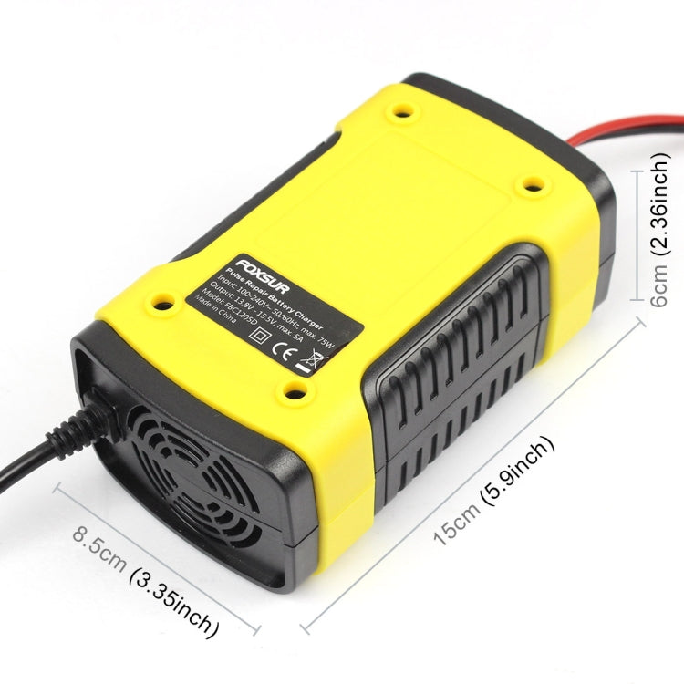 12V 6A Intelligent Universal Battery Charger for Car Motorcycle, Length: 55cm, UK Plug, UK Plug (Red), UK Plug (Yellow)