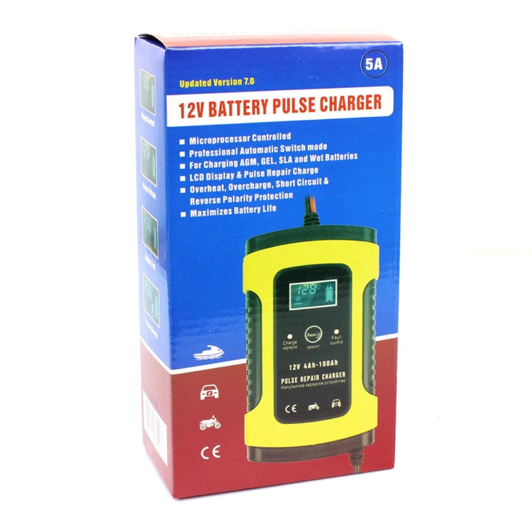 12V 6A Intelligent Universal Battery Charger for Car Motorcycle, Length: 55cm, UK Plug, UK Plug (Red), UK Plug (Yellow)