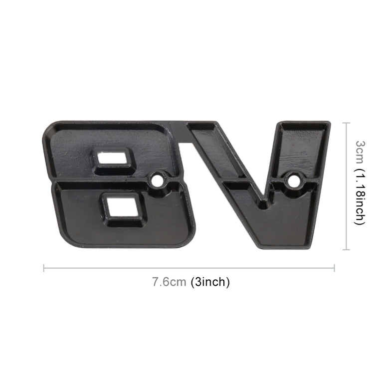 V8 Connect Shape Car Metal Body Decorative Sticker, Size : L, V8 Connect Shape, Size : L (Black), V8 Connect Shape, Size : L (Silver)