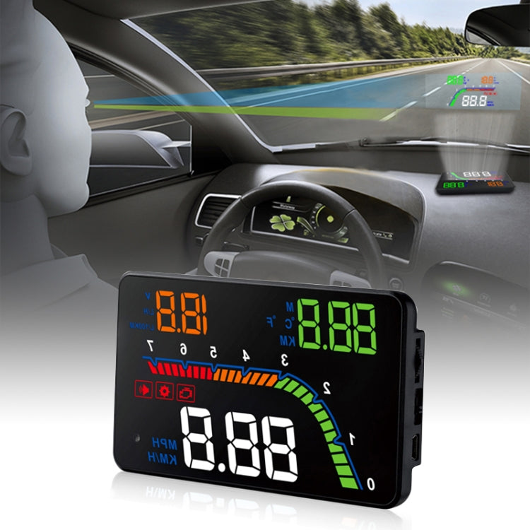 T100 OBD2 4 inch Vehicle-mounted Head Up Display Security System, Support Car Speed / Engine Revolving Speed Display / Instantaneous Fuel Consumption / Detection and Elimination Fault Code, T100