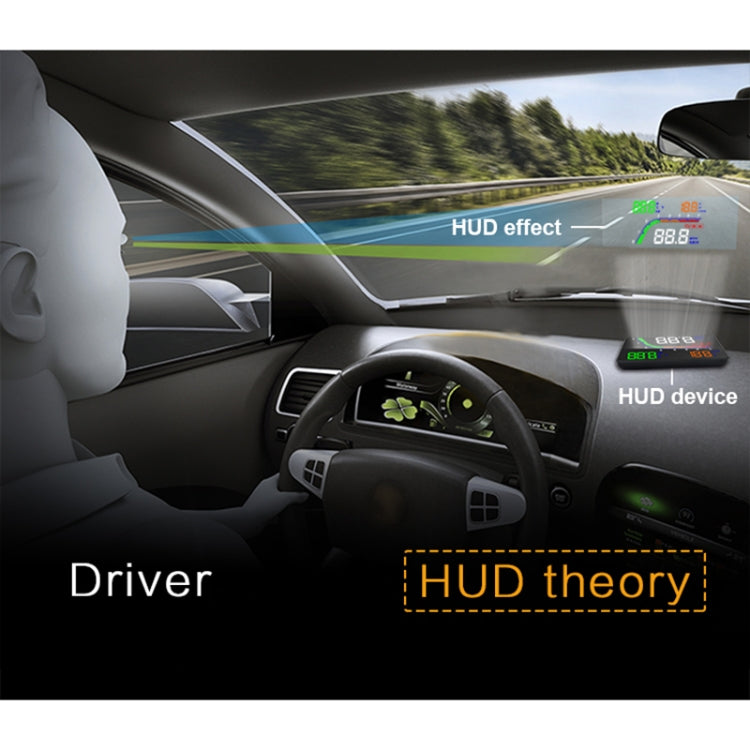 T100 OBD2 4 inch Vehicle-mounted Head Up Display Security System, Support Car Speed / Engine Revolving Speed Display / Instantaneous Fuel Consumption / Detection and Elimination Fault Code, T100